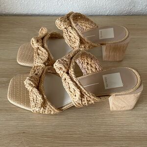 Dolce Vita Rafia Block Strap Heels